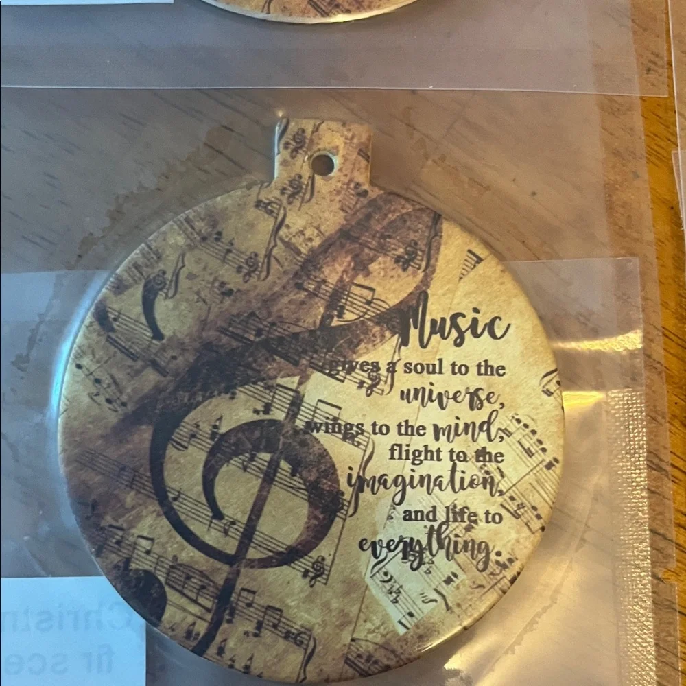 Musical Note Quote Double Sided Flat Scented Paper Ornaments Set of 9 New